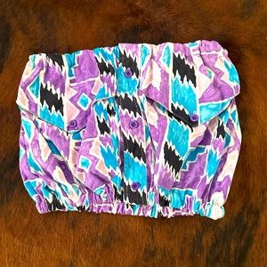 Vintage button up made tube top